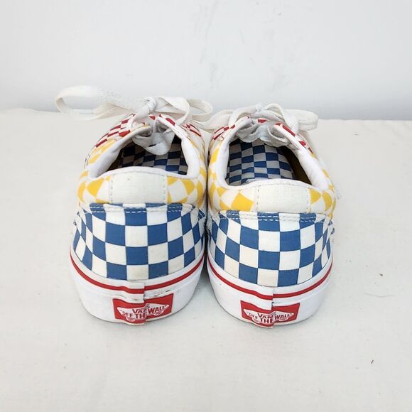 Vans Old Skool Checkerboard Red Yellow Blue Kids Sneakers Youth Size 5.5 - Picture 6 of 6